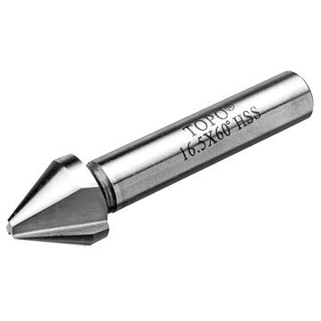 Generic 10 Mm 60 Degree Three Flute Straight Shank Hss Chamfer Milling Cutter Bit,Size: 16.5 * 60°