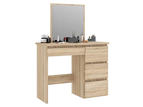 Meblowa 1 Coiffeuse/Table de Maquillage Beta avec Miroir - Couleur Chêne - Fabrication européenne Cover