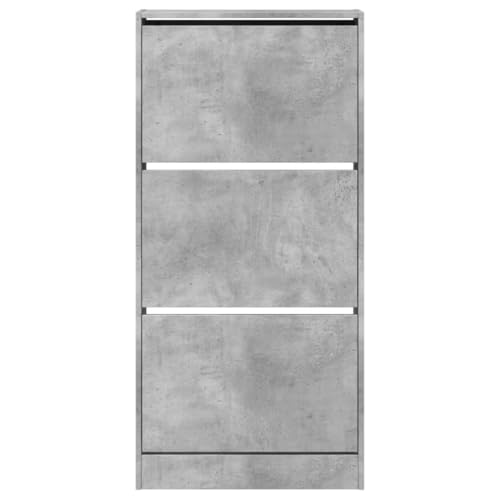 Helloshop26 - Armario para zapatos, almacenamiento de zapatos, armario, pasillo, salón, 60 x 21 x 125,5 cm, madera de ingeniería, color gris 02_0021825