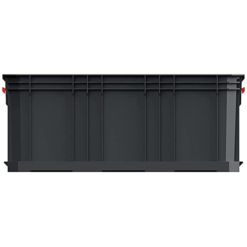 Kistenberg Transportkiste Stapelbox Werkzeugkiste Lagerkiste Aufbewahrungsbox Modulkiste (mit trennwänden, stapelbar, Ladefähigkeit bis 50 kg, Kunststoff, schwarz, Modular Solution 520 x 329 x 210 mm)