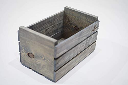 Darla'Studio 66 Antique Gray Stained 45 RPM Record Holder Wood Crate