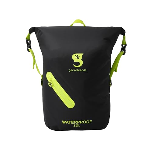 Image of geckobrands Lightweight 30L Waterproof Backpack - Lightweight Watertight Outdoor Bag Hiking Traveling Light Water Activities