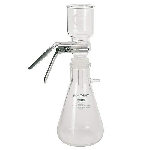 Chemglass CG-1420-02 Series CG-1420 Funnel for Vacuum Filtration Using 47 mm Membranes, Graduated, 300 mL Capacity