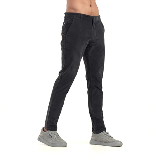 Image of BELANO Men Slim Fit Corduroy Cotton Stretch Chinos