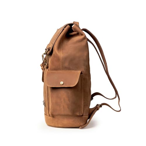 Sac à dos DRAKENSBERG cuir marron avec compartiment PC ordinateur - 6