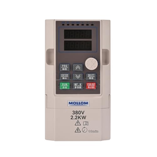 MOLLOM VFD 2.2KW 3HP 5.1A 380V Single or Three Phase Input to 3 Phase 0-3000 Hz Output Variable Frequency Drive Inverter for Spindle Motor CNC Speed Control