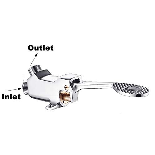 LukLoy Brass Floor Mount Pedal Valve, Chrome, Foot Pedal Water Valve