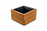 FKL DESIGN Home Deco Jardinière en Bois, Cache Pot pour Jardin, terrasse, Caisse en Bois imprégné D26 (Chêne, 40x40x28 cm)