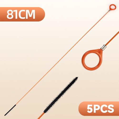 xolear 5 Stück Abflussreiniger Spirale, 81cm Rohrreinigungsspirale, Abflussspirale Spülbecken Reinigungshaken, Spirale Abfluss Rohrreinigung für Dusche,Küche, Stopfenloch