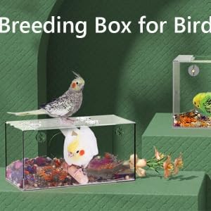 Image of Breeding Box for Bird, Transparent Parrot Nesting Box Acrylic Parrots Mating Box for Lovebirds Large and Medium Sized Birds