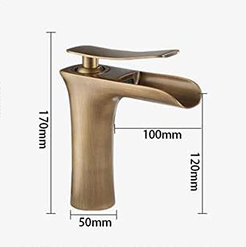 Robinet cascade laiton antique de style rétro, mitigeur d'exception 1 trou - 4