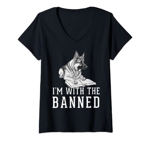 Donna I'm With The Banned tshirt Leggi libri vietati Amante BookWorm Maglietta con Collo a V