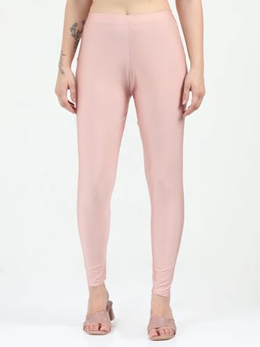 Image of Women's Nylon Shimmer Leggings | Ankle Length | Slim Fit | Stretchable Spandex Leggings | Shiny Finish | Casual Wear & Special Occasion