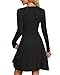 AUSELILY Strickkleid Damen Herbst Leichte Langarm V-Ausschnitt Winterkleid A Linie Elegant Herbstkleid Knielang Kleid Midi Pulloverkleid Tunikakleid Schwarz S