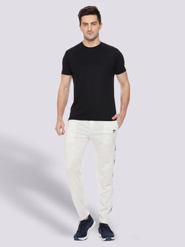 Image of MARK LOUIIS Track Pants for Men: Regular Fit Cotton Blend Lower with 2 Side Zipper Pockets, Back Pocket - Your Go-to for Running, Gym, and Comfortable Style.