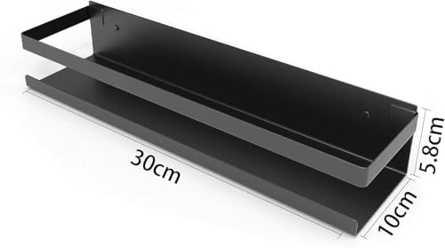 Miniatura 3 de Bestdon Estantería Baño Acero Inoxidable, Estantes Ducha Pared Sin Taladro Para Baño Y Cocina, Adhesiva, Negro Mate, 30 Cm