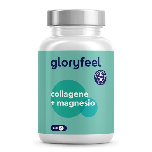 Collagene + Magnesio, Integratore con Idrolizzato di Collagene 3600 mg e Puro Ossido di Magnesio, per il Benessere di Ossa e Tessuti, 450 Compresse per Oltre 2 Mesi di Scorta, Qualità Testata