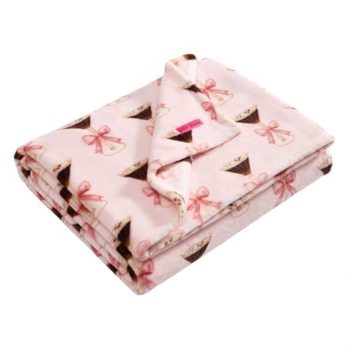 Image of Betsey Johnson - Reversible Throw Blanket, 50 x 70, Ultra Soft Plush Blanket for Blanket for Bed & Couch, Betsey Martini Pink