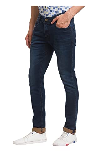 Image of Parx Men's Fitted Cotton Jeans (XCYA01591B8 Blue)