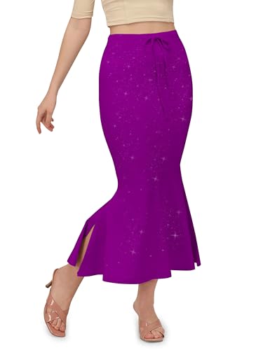 Image of Mehrang Stretchable Shimmer Saree Shapewear Petticoat for Women, Skirts for Women,Shape Wear Dress for Saree