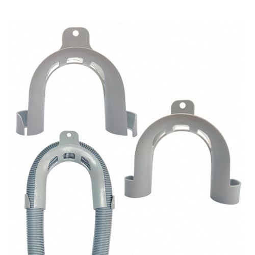 2 unidades de arco universal para colgar en forma de U, arco de sujeción, curvado para colgar 180°, universal, para manguera de desagüe en lavadora, lavavajillas (gris)