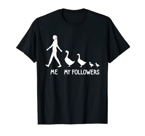 ME MY FOLLOWER Goose Lover Lama Cute Animal Social T-Shirt