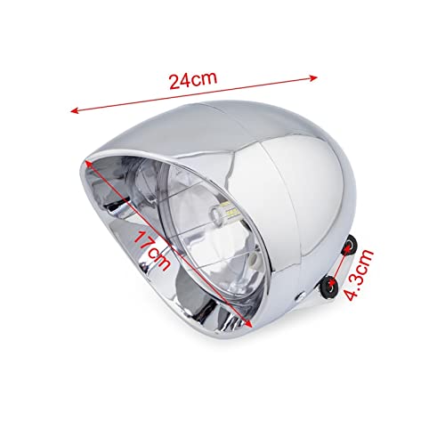 Phare de moto LED chrome bullet 6.5" pour Steed Shadow