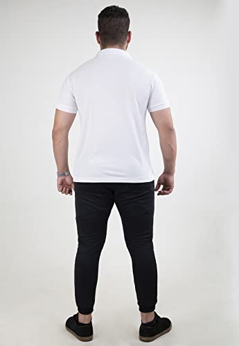 Camisa Polo Com Ziper Gola Polo Colarinho Básica Brasil (Branco, M)