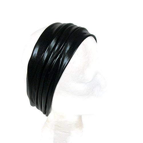 Black Faux Leather Head Wrap Faux Leather Headband Unisex Vegan Leather Head Wrap Earwarmer