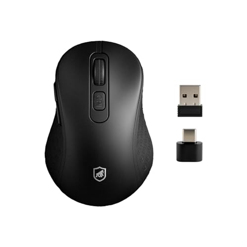 Gshield Mouse sem Fio Wireless 2.4GHz Conexão Tipo C e USB-A 1600...