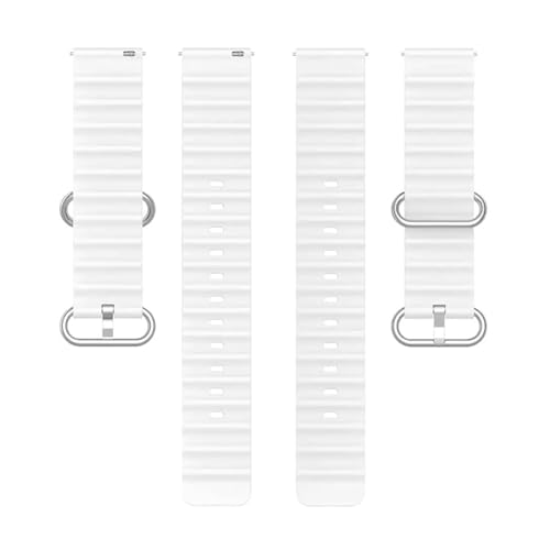 Image of 20mm Ocean Soft Silicone Strap For Fastrack Reflex Beat Plus, Amazfit GTS 2 Mini, Amazfit Bip,Bip U,Pro,Lite, Bip S, Amazfit GTS, 2,2e, Amazfit GTR-White