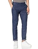 Tommy Hilfiger Herren Stoffhose Bleecker Fake Solid Wool Look mit Stretch, Blau (Faded Indigo), W36/L32