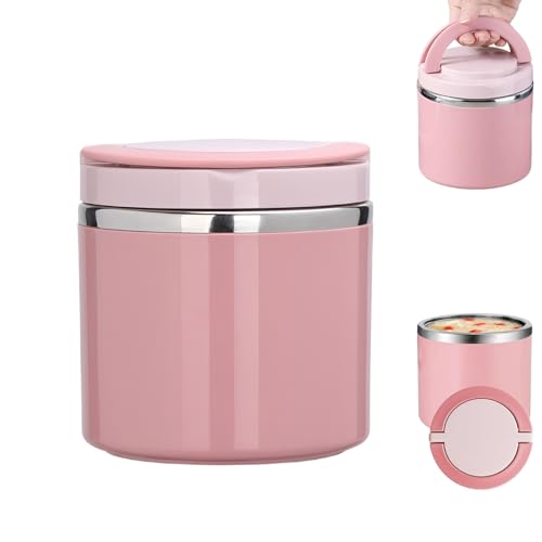 Listado de Frascos térmicos para comida disponible en línea. 47 Termo para Comida y Sopa de 1000 ml - Lunch Box de Acero Inoxidable 304 con Asa, Tapa Sellada Antifugas, Contenedor Térmico para Trabajo, Viajes o Escuela (Rosa)