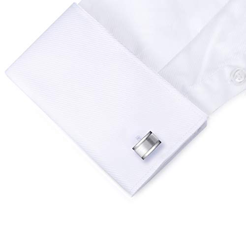HONEY BEAR Rectangle Cufflinks for Mens Steel Business Wedding Gift2