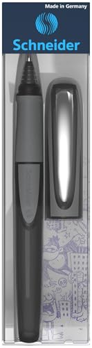 Image of Schneider Ray Cartridge Rollerball Pen M (Medium), Refillable, Onyx Barrel, Royal Blue Erasable Ink Cartridge, Pack of 1 Pen (187807)