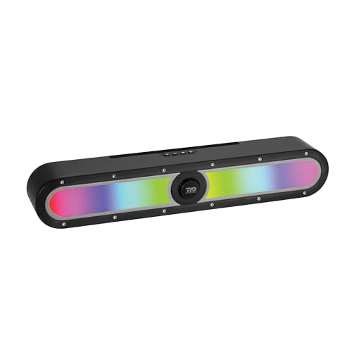 Image of RD SP-32 ColorPulse Wireless Soundbar Upto 9 Hours Playtime-1-2 Hrs Charging 10W Speaker 1500mAh Battery Capacity Supreme bass Bluetooth Sound bar Supports TF /SD Card /FM /USB /AUX 8 Gray