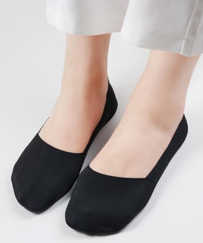 No Show Socks for Women, Non Slip Nylon Thin Footies Invisible Silky Low Liner Socks for Loafers Flats 6 Pairs4