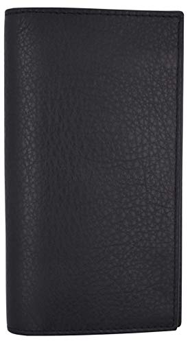 Étui chéquier en cuir PU noir medium de style classique et finitions soignées