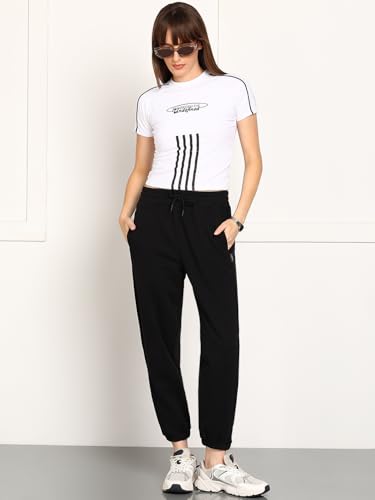 Image of Alan Jones Clothing Women's Fleece Solid Joggers Trackpant | Cotton Blend Sweatpants with Drawstring & Side Pockets | Soft Winter Wear Regular Fit