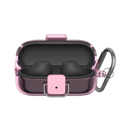 Custodia trasparente compatibile con auricolari Sony WF-C510 con cancellazione del rumore veramente wireless con serratura e portachiavi custodia morbida tpu antiscivolo antiurto per uomini e