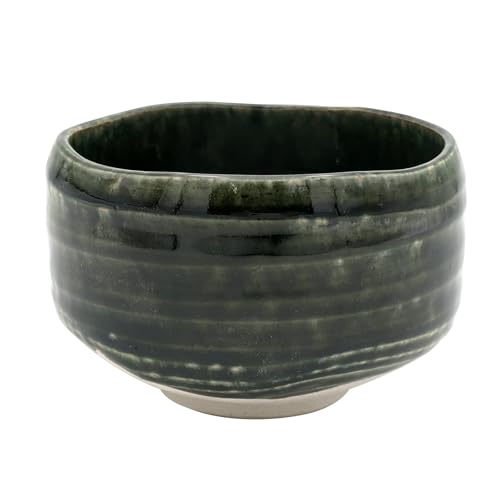 Mino Ware 505-16 Matcha Bowl, Matcha Rice Bowl, Diameter Approximately 4.7 inches (12 cm), Shinorbe Green, Made in Japan