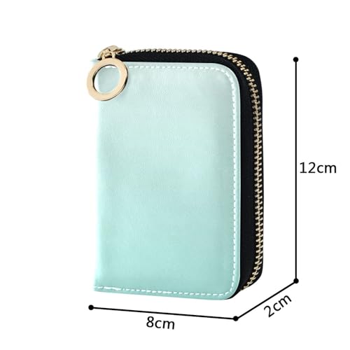 Green Blue Mint Cream Gradient Wallet Womens Small Credit Card Wallets RFID Blocking Compact Coin Purse Pouch with Zipper3