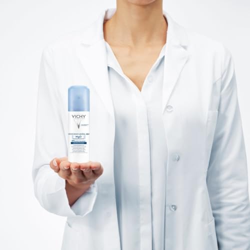 Vichy, Déodorant Aérosol, Efficacité Longue Durée 48 H, Formule Minérale Sans Alcool, Actifs Anti-Odeur d'Origine Naturelle, Adapté aux Peaux Sensibles, 125 ml