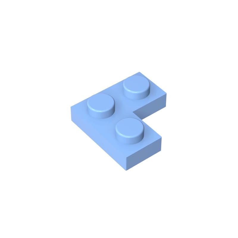 Gobricks 2420 Foundation Plate Plate 2x2 Corner 50 Pieces GDS-585 Compatible with Lego Building Blocks Color:Bright Light Blue โ image 1