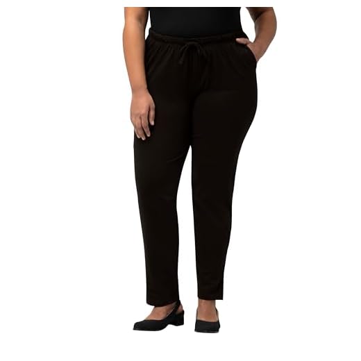 Ulla Popken Damen Boot-Cut Hose, 64083110, Schwarz (schwarz 10), 46/48