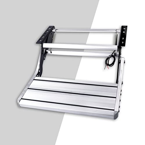 Manual Aluminum Alloy Folding Single Step with LED Light, Ladder, Telescopic Anti Skid, for Motorhome RV Camper Van Travel Trailer Caravan