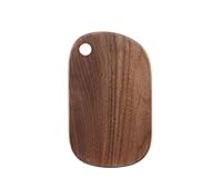 Diexgiy 北米産ブラックウォールナット無垢材まな板 ピザ皿 日本製 家庭用 小型まな板 ステーキ トースト パントレイ穴あき (スクエアウォールナット,Sサイズ:22.5×16×2cm)