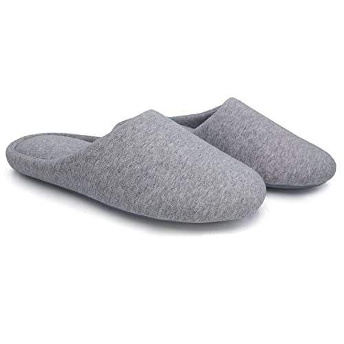 ofoot Women's Memory Foam Cotton House Slippers for Summer - Comfortable,Washable Indoor Bedroom Shoes with Non-Slip Rubber Outsoles