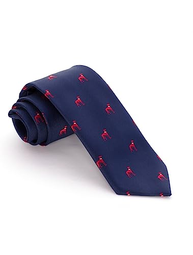 Cravate chiens lévriers en pure soie tissée main haute couture italienne