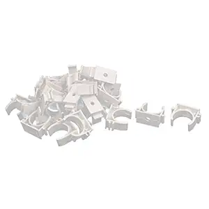 Generic 1 Inch Dia PVC U Shaped Pipe Fitting Clamps Clips Water Tube Holder White 30pcs